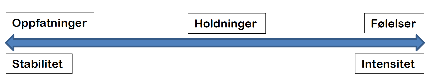 Figur 1 Illustrasjon av det affektive domenet 5 Figuren over illustrerer det affektive domenet, bestående av tre komponenter, nemlig oppfatninger, holdninger og følelser, hvor disse tre sammenlignes