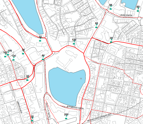 sykkelparkeringsplasser, tallet viser totalt antall