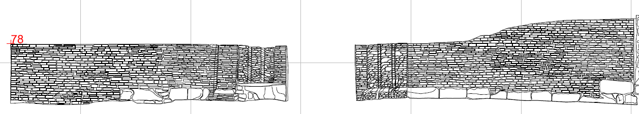 Tilstandsvurdering Lyse 2012 Nordfløyen 6.1.1 Skipet i klosterkirken Skipet i kirken dekker et flatemål på ca. 250 m 2 (fig. 33). Gulvdekket er av gress.