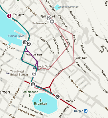 Utviklingsplaner - Bybanen Byggetrin 1-3 til Flesland får neppe stor innflydelse på bussdriften i Sentrum Ulike Bybanealternativer i Sentrum Byggetrinn 4 (nord) griper derimot inn på flere måter: