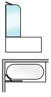 6 mm Fast badekarvegg m/u-list Bredde inntil Klart Sot Frosta Art.nr. 630-070 Fast badekarvegg mm.