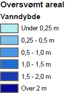 Sannsynet er, ut frå gjentaksintervallet, sett til 2, medan konsekvens er sett til 3 ut frå at ei slik hending vil kunna gje omfattande skader.