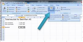 Spore sammenheng i formler og resonnementer Øvingsfil - Løsningsforslag Totalresultat for Bedriften AS_startslutt.