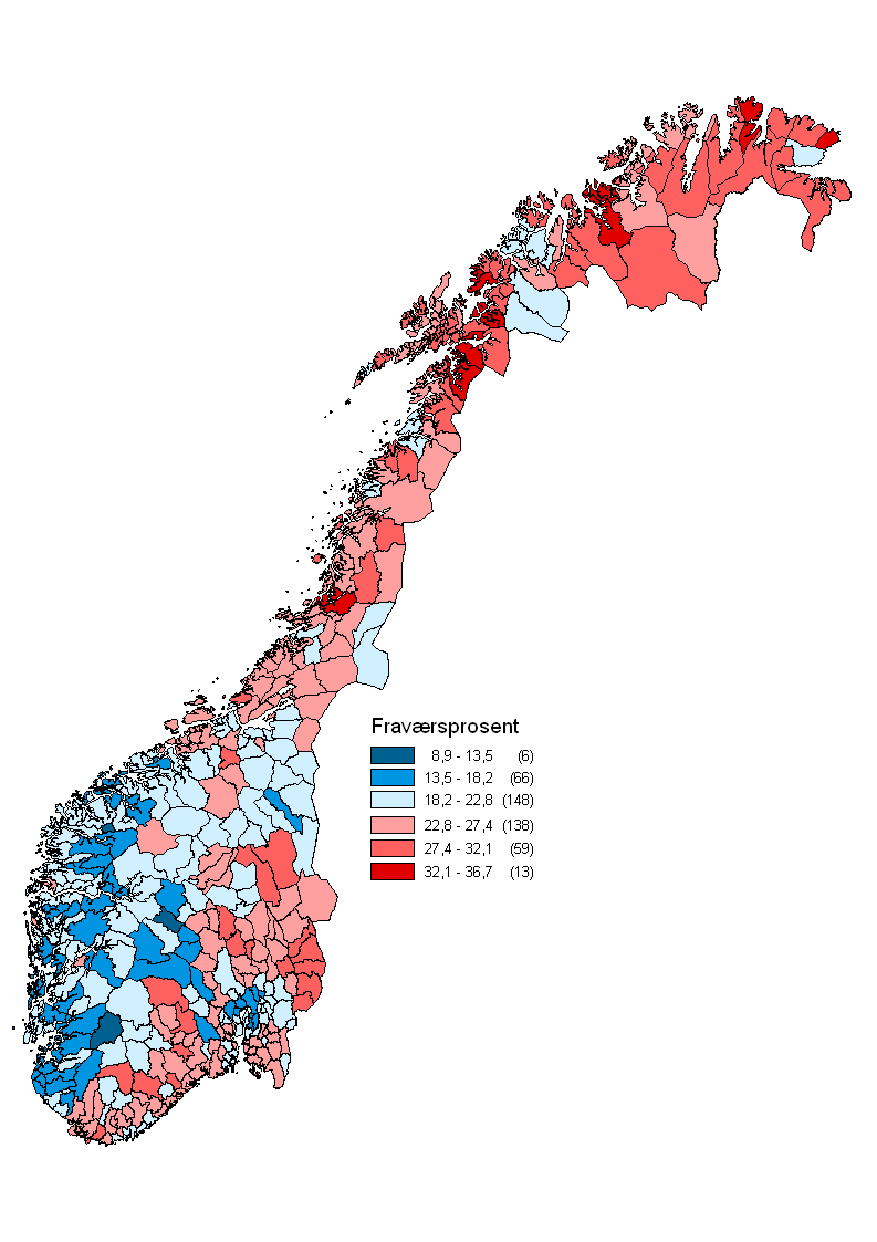 Sum fravær i norske kommuner, 2008 Antall meldte arbeidsledige, langtidssykemeldte,