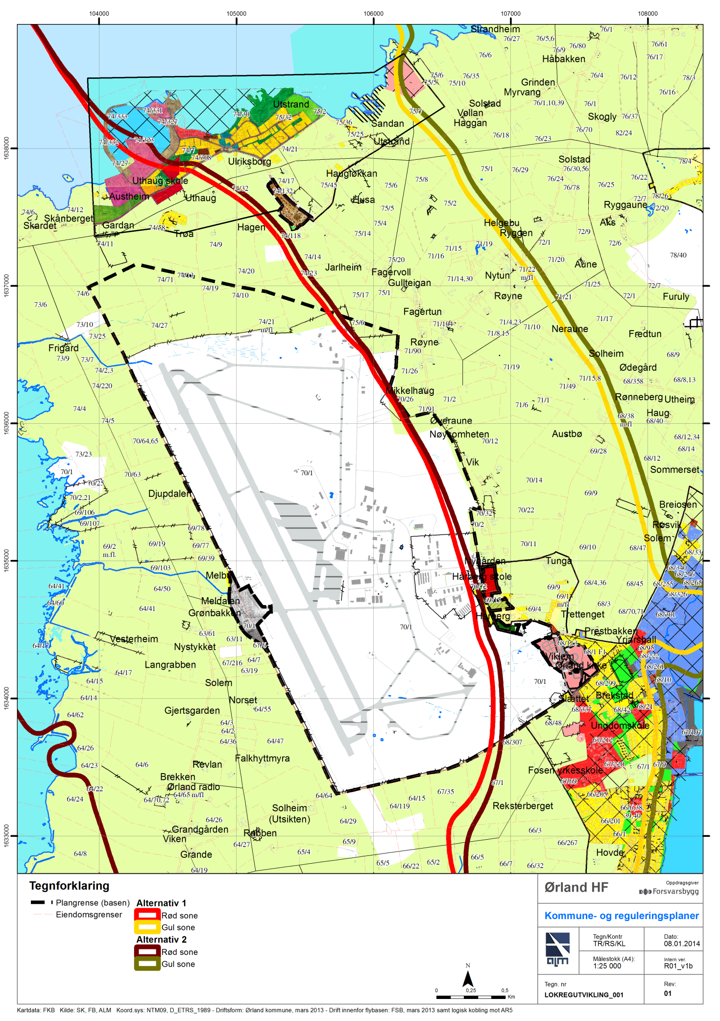 Forsvarsbygg Kampflybase Reguleringsplan med konsekvensutredning Figur 4-2 Kart som viser tilliggende, vedtatte