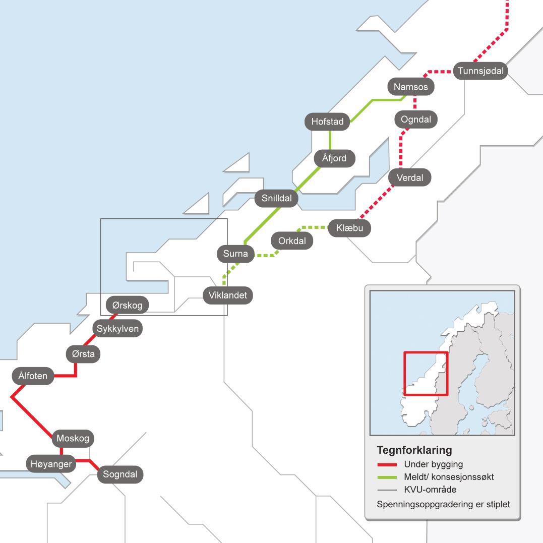 Prosjekter i Midt-Norge Ørskog-Sogndal Klæbu-Namsos Namsos-Nedre Røssåga