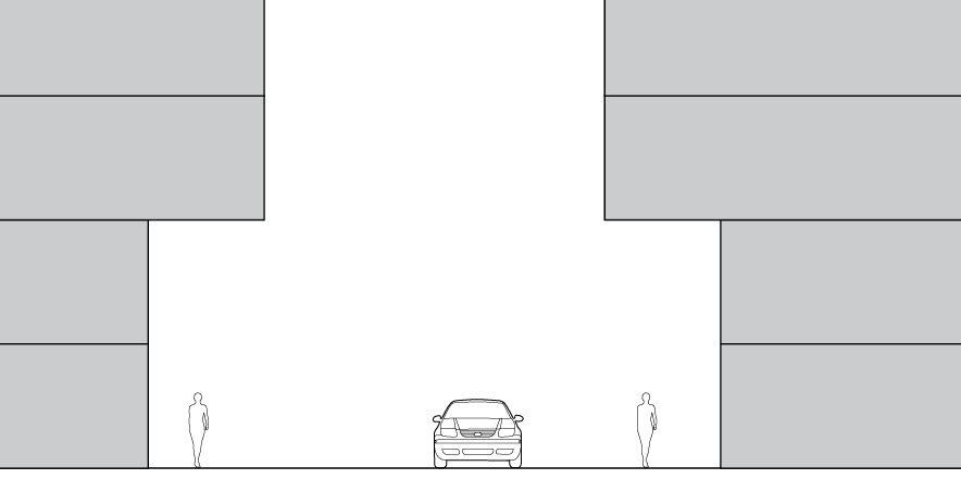 36 Innenfor felt 9A skal bebyggelsens fasade, opp til kote 9,5, trekkes minimum tre meter inn fra viste formålsgrenser. Dette skal gjøres for å sikre et overbygget areal på bakkeplan ved Storgata.