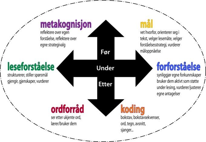 Seks sentrale området for god leseutvikling Hvert område