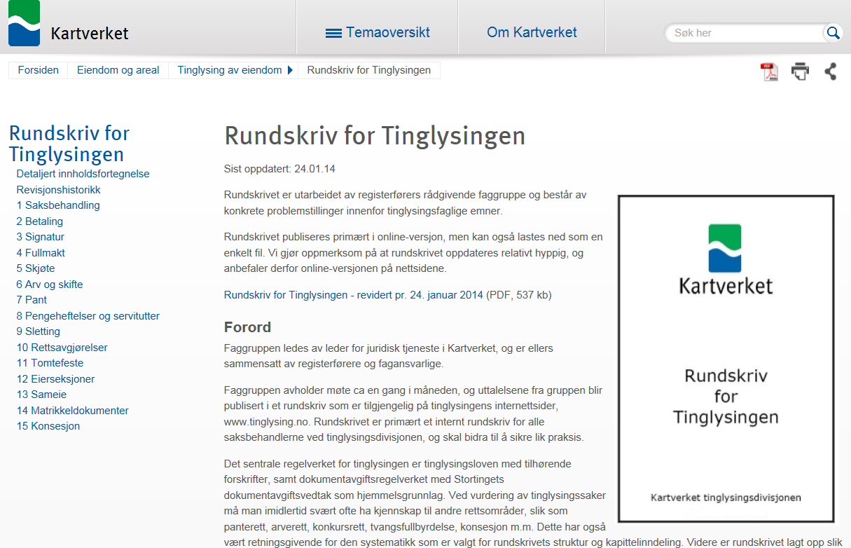 Diverse faglig stoff (2) -Rundskriv for tinglysing http://www.