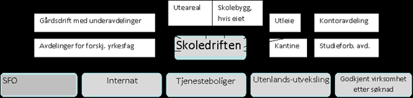 Forskjellige avdelinger i rettssubjektet skole Skoledriften er eneste tilskuddberettigede og