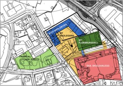 Brandenga flerbrukshall og skoleutvidelse Investeringsramme 50 mill. kr avsatt til flerbrukshall i 2016/2017 74 mill.