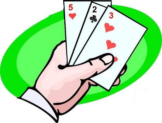 Gjett tre kort Utstyr En kortstokk (ta ut alle de røde/svarte 1-9) Regler Et spill for 3 4 spillere En person trekker tre kort fra kortstokken og sier summen av