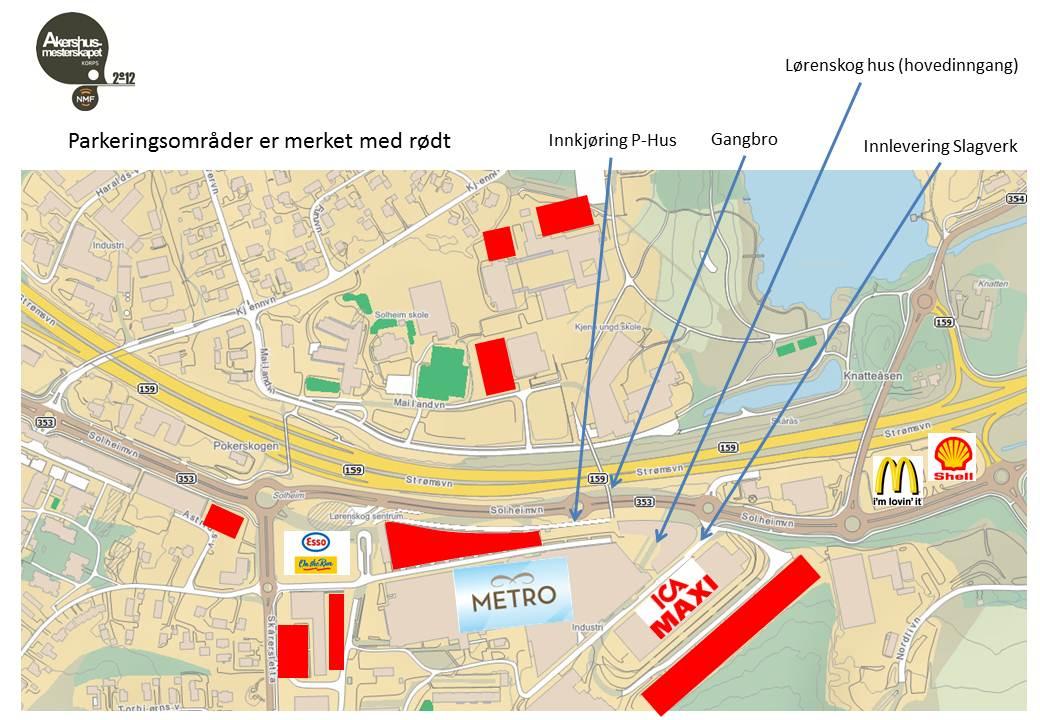 Vi gjør oppmerksom på at det kan være lite med parkeringsplasser, spesielt i parkeringshuset fredag og lørdag.