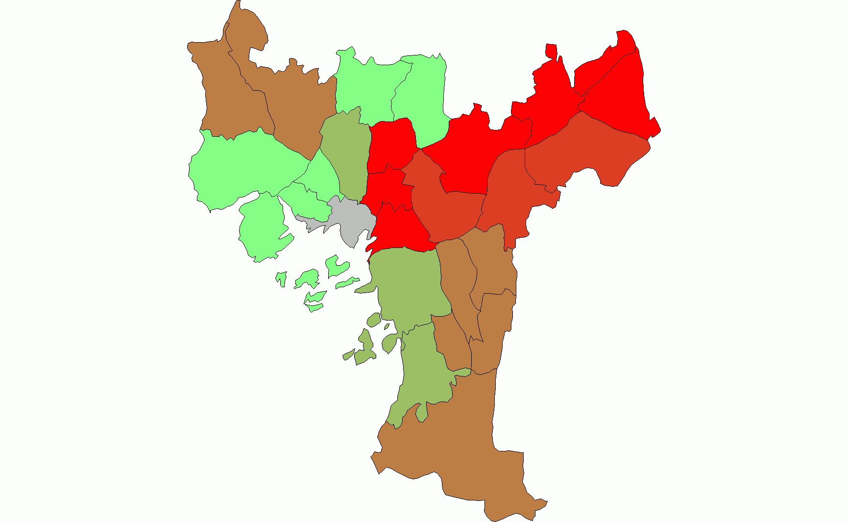 Side 22 I Figur 14 ser vi det normaliserte klimafotavtrykket for ulike bydeler i Oslo.