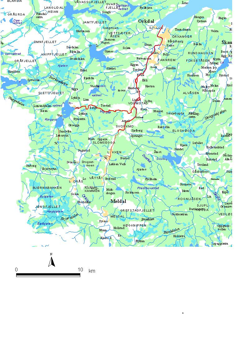 Elvestrekninger påvirket av gruveforurensning (TA-1986/2003) Figur 22.