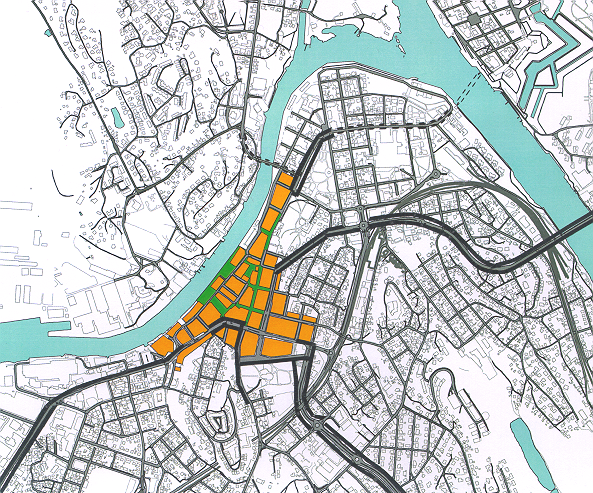 5 ombygging eller omregulering (Borggata, Glemmengate), mens for eksempel Nygaardsgate kan fungere godt nok slik den er foreslått, fordi trafikken er liten.