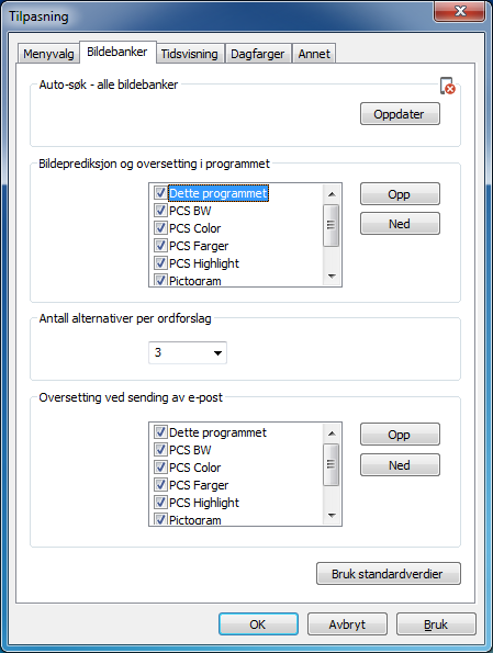 Auto-søk alle bildebanker Noen ganger kan det være at programmet ikke har registrert de installerte bildebankene på en korrekt måte.