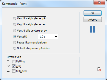 For å kunne styre blant annet IR-signaler presist, er det noen ganger behov for å kunne legge inn pauser i kommandorekken.