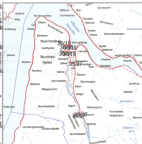 Eiendommen gnr. 35 bnr. 27 består av to parseller, en i Fossen og en oppe i Manndalen (Cuoppogieddi). Eiendommen er ikke bebygd.