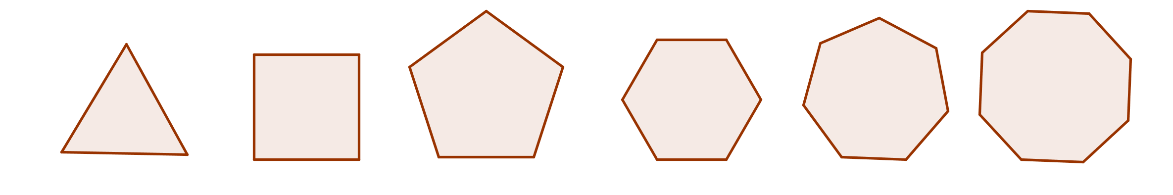 1.1.12 Polygoner Figurer med tre hjørner er trekanter, med fire hjørner er det firkanter.