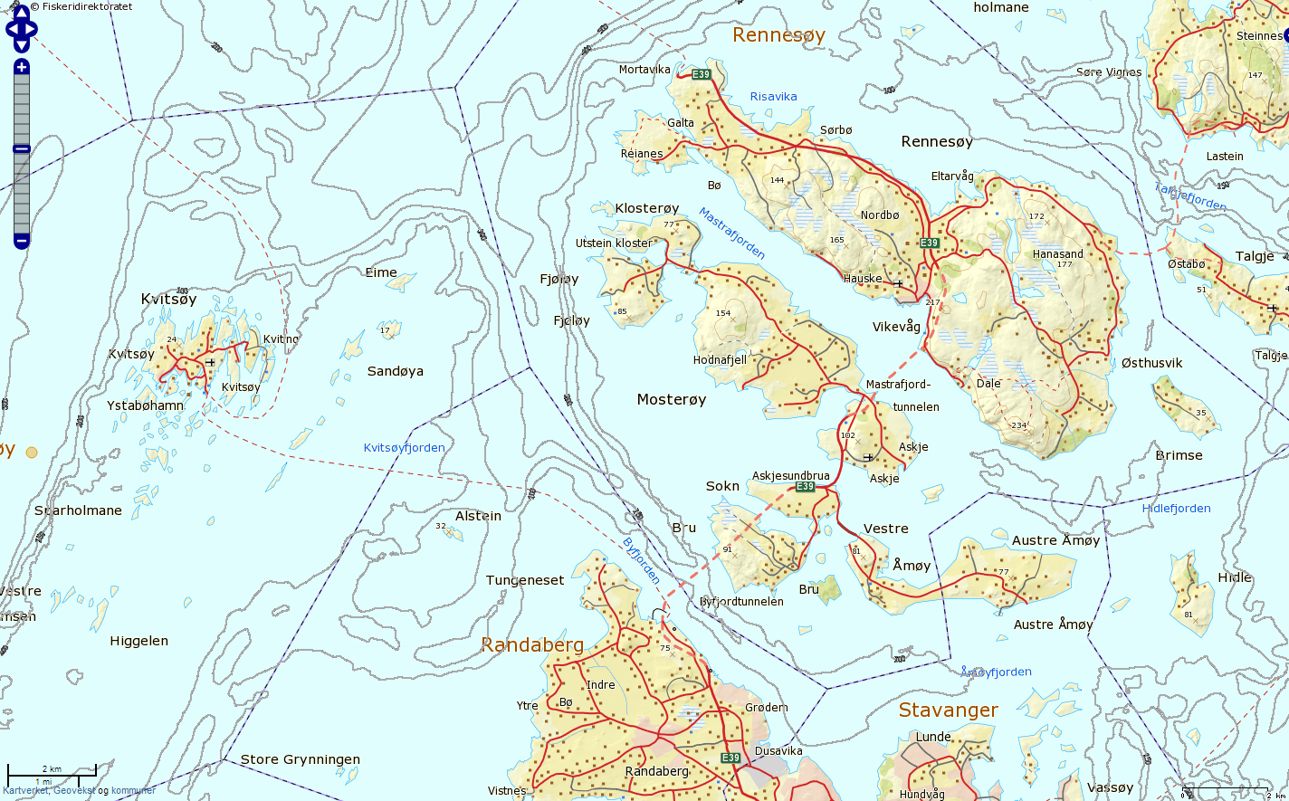 OMRÅDESKILDRING OG VERDIVURDERING Den omsøkte lokaliteten ligg i Kvitsøyfjorden, sør for Fjøløy i Rennesøy kommune. Kvitsøyfjorden er eksponert og uterskla ut mot havet i retning nordvest og sørvest.