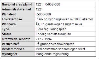 Det er vidare vist til at vedtatt plan for området er R-058.