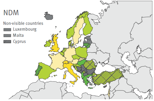 NDM GLOBAL SPREDNING 2006-2013: >40 land 9 Johnson AP. et al. J. Med.