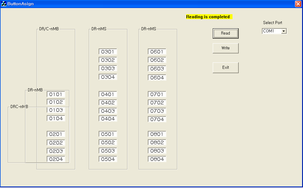 3. Pass på at DRC-nSB (knappe- ringepanelet) er spenning på. 4. Start opp programmet ved å (dobbelt)klikke på ButtonAsign.exe filen (iconet). 5. Installer driver. 6.