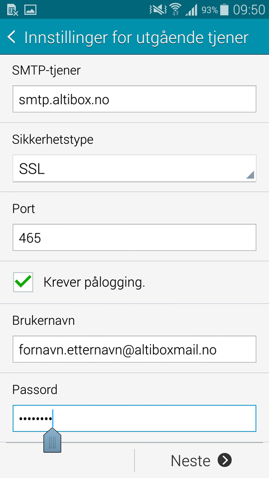 ALTIBOX FIBERBREDBÅND 5 E-post på Android 3. Velg IMAP-konto Altibox anbefaler IMAP. 4. Sett IMAP-server til imap.altibox.