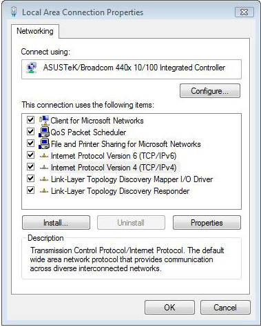 Windows Vista/7 OS 1. Klikk på Start > Control Panel (Kontrollpanel) > Network and Sharing Center (Nettverks- og delingssenter).