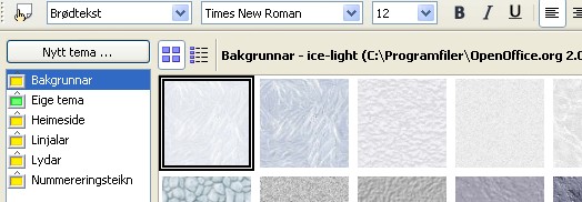 Du kan og nytta deg av alle bilete som du har liggjande på maskina, inkludert eventuelle bilete frå Microsoft Office. Søkje etter biletfiler, og setje dei inn i dokumentet 1.