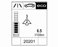 Instrumenter og betjeningselementer 119 Tur/drivstoff informasjon meny Trykk på MENU-knappen for å velge Tur/drivstoff informasjon meny, eller velg W på Uplevel-Combi-displayet.