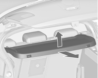 84 Oppbevaring og transport 3-dørs og 5-dørs kombi Demontere Når dekselet er lukket, kan det festes i siden av bagasjerommet.