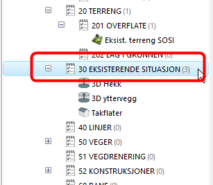 Velg evt. en annen presentasjonsregel/tegneregel for å se det bedre. Stolper 1. Pek på objekttypen StolpeForLedning i objektlisten og trykk på høyre museknapp og velg Vis i 3D.