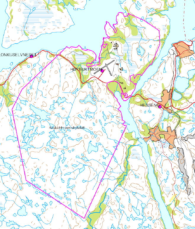 Planprogram 3 Beskrivelse av området 3.1 Lokalisering Planområdets yttergrenser vises på kartet under og tilsvarer det som i dag er etablert skytefelt og leirområde.