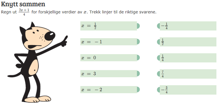 Figur 23: Oppgaven er hentet fra kategori 3. Figur 24: Oppgaven er hentet fra kapittelplanleggeren. Her ser vi et symbol øverst til venstre som indikerer at oppgaven også blir forklart muntlig.