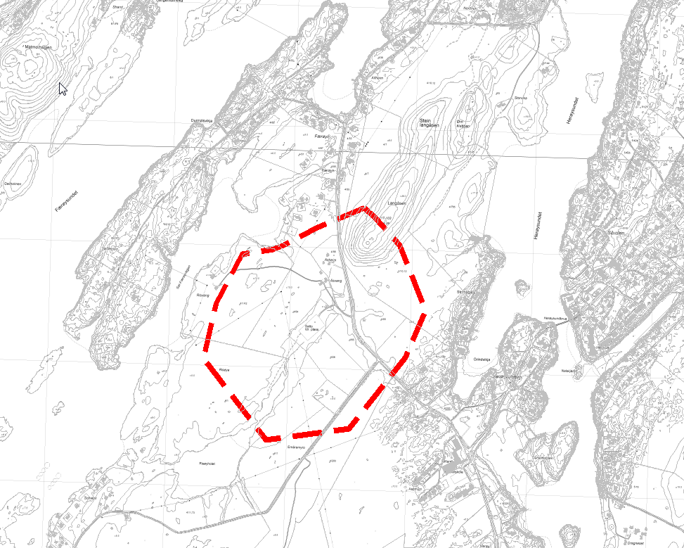 PLANBESKRIVELSE Reguleringsplan for Salto motorsportbane i Herøy kommune, Nordland Planområdet Avgrensning av planområdet er vist med rød stiplet linje.