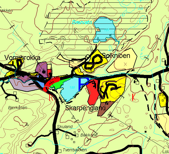 2.5 Skarpengland, Øvrebø ca. 30-40 nye boenheter? LNFområde, Boligbebyggelse, Ca. 30 daa Gnr./bnr. 56/1 Erling Eliassen, Helge Jortveit og Tor Larsen (Gr.