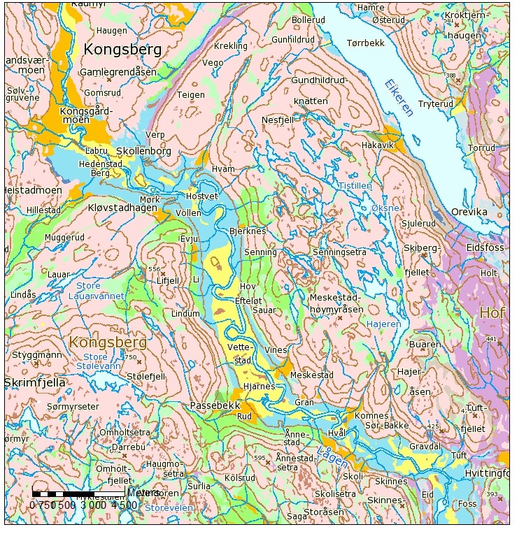 Løsmassefordelingen i en