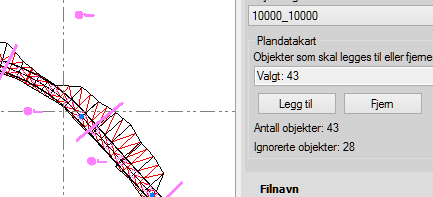 Veioverflate Vei fra LandXML, korridor eller VIPS m. flere kan eksporteres ut. Det må være en (eller flere) senterlinje(r) i prosjektet for at veioverflate skal kunne benyttes.