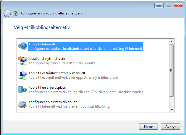 Bruke en dynamisk IP-adresse (PPPoE) 1. Gjenta trinn 1 4 i forrige avsnitt. 2. Velg Obtain an IP address automatically (Motta IP-adresse automatisk) og klikk på OK.