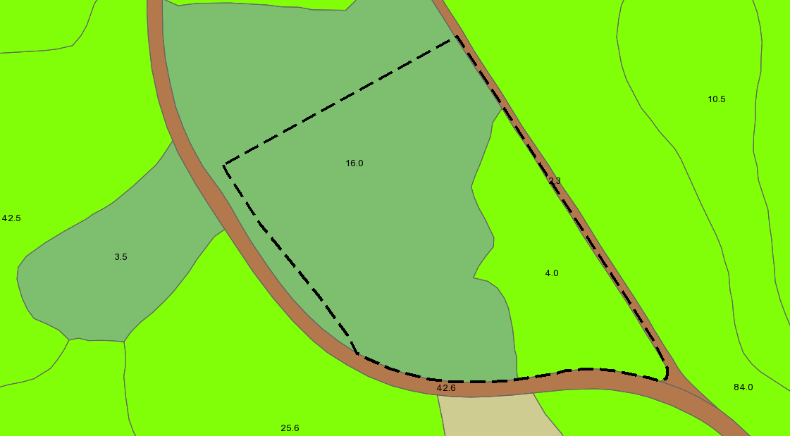 4.6. Naturverdier Hele planområdet registert som skog, jf. kilden 2.2.204. Skogen er i sørøst uproduktiv lauvskog (4,0 daa).