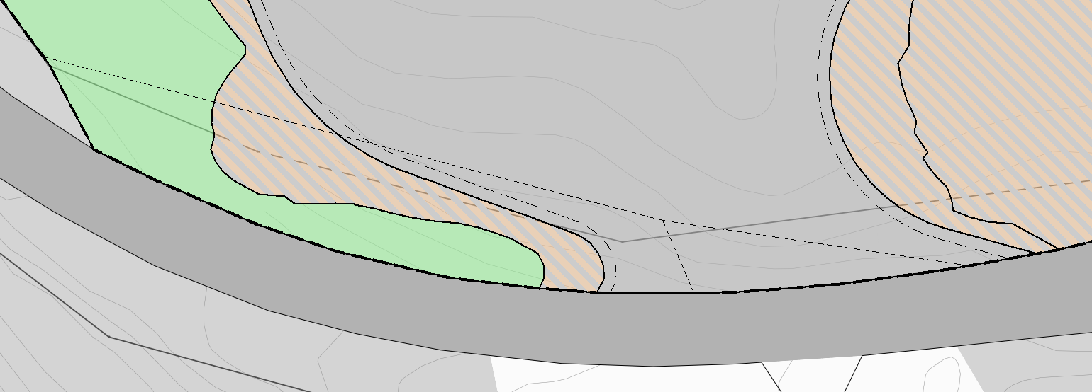 Utforming av avkjøring Avkjøringen til planområdet er utarbeidet i samsvar med Statens Vegvesens veileder V2 Geometrisk utforming av veg og gatekryss.