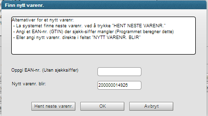 Page 16 of 17 Her legger du vareinformasjon i henhold til beskrivelse av feltene i dette dokumentet, eller basert på rutiner som eventuelt er laget for din bedrift.