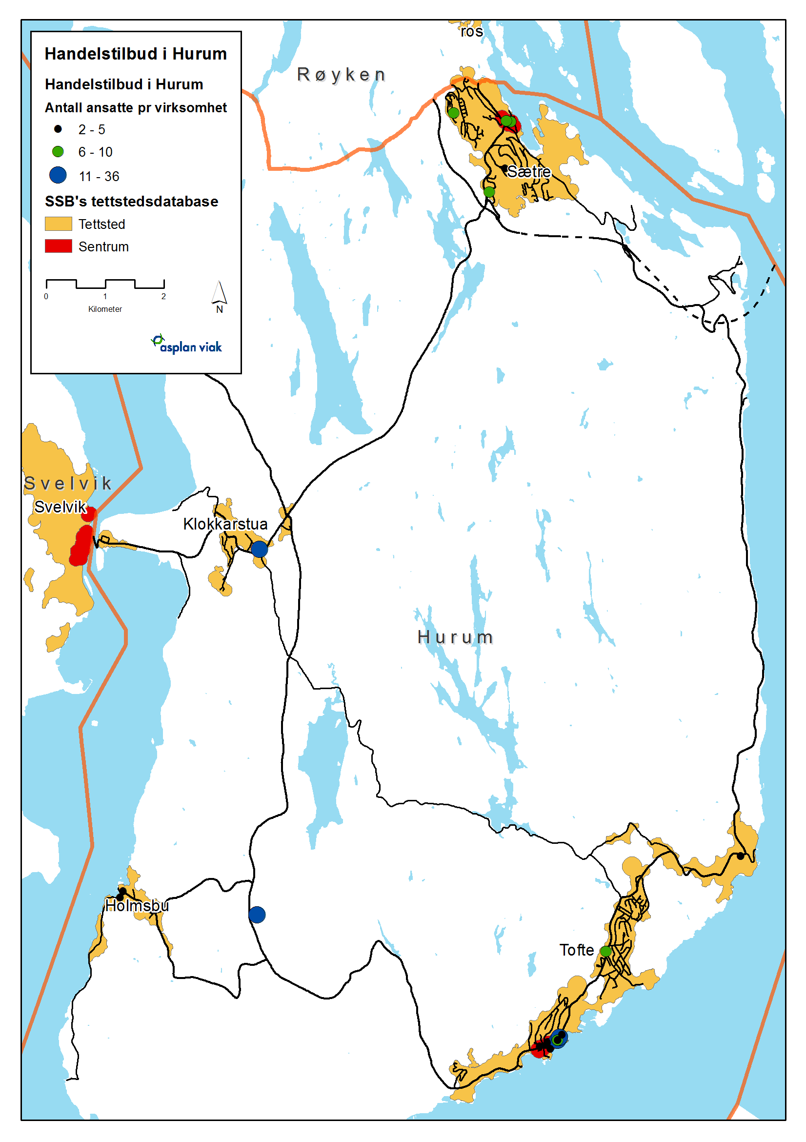 44 det samlede transportarbeidet, og tilhørende klimagassutslipp i forbindelse med innkjøp for bosatte i Hurum kommune. Se egen rapport; Handelsanalyse Sætre sentrum 5.08.011, Asplan Viak Figur.