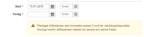 Søknad om driftsstans via Fosweb Søk om