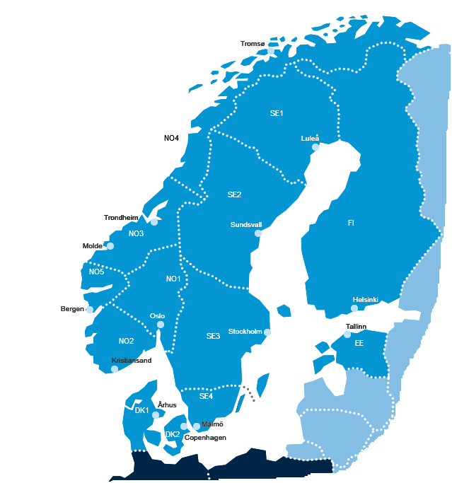 ØKT TRANSITT UTEN FLERE FORBINDELSER Planlagt I drift Norge-Sverige Norge har gode forbindelser med Sverige og Danmark (og til dels Finland), som er tilknyttet kontinentet Ved overskudd eller