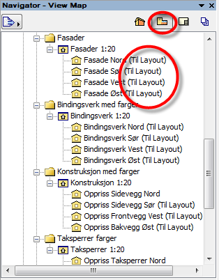 I View Map står det på noen tegninger Til Layout i parentes.