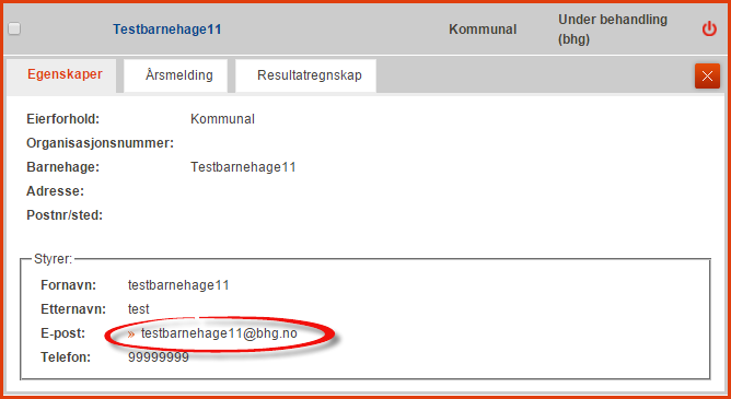 2. E-post kan også sendes til barnehagen fra saksbehandlingsvinduet. Se seksjonen Saksbehandling. Ikke påbegynte Arkfanen «Ikke påbegynte» lister de barnehagene som ikke har åpnet skjemaet.