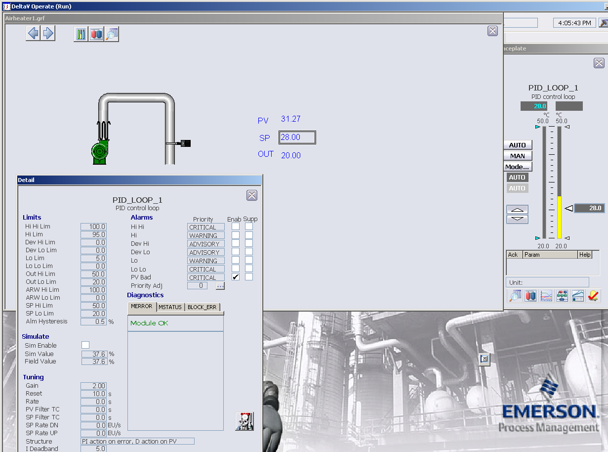 3 DeltaV Figur 3-10 DeltaV Operate Run.